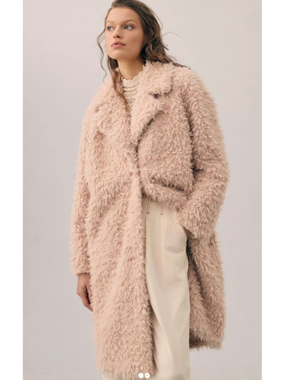 By Anthropologie Faux Fur Duster Jacket
